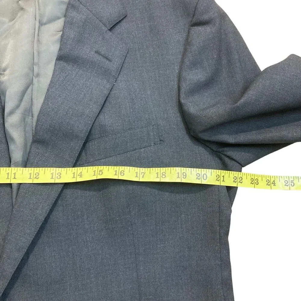 Brooks Brothers Brooksease Blazer Mens 43 Long Dark Gray Wool Sport Coat Jacket